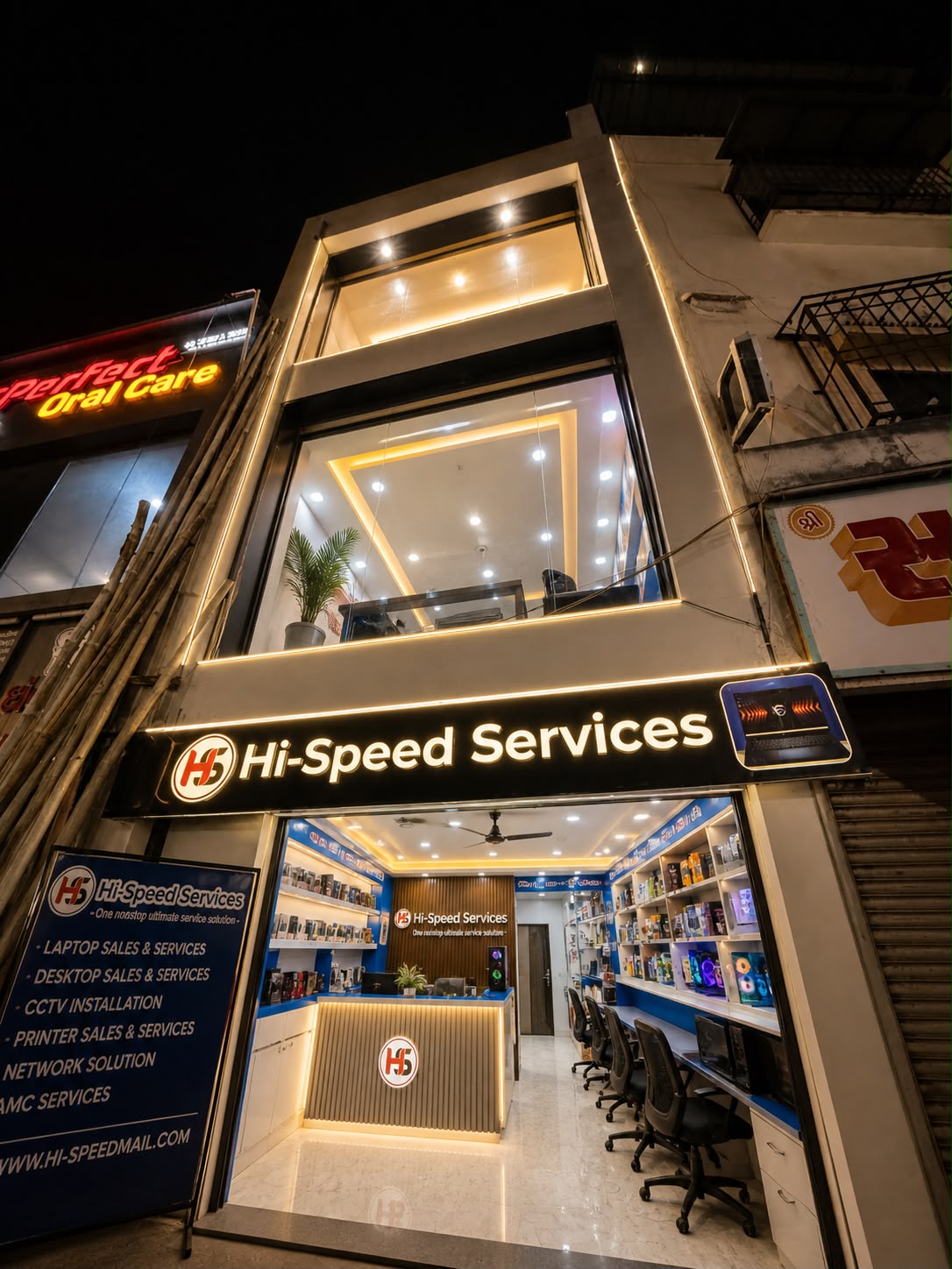 Hi-Speed Services storefront in Surat